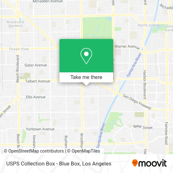 Mapa de USPS Collection Box - Blue Box