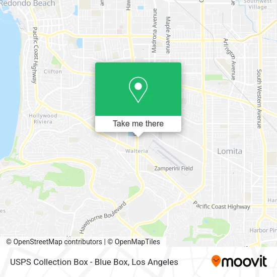 Mapa de USPS Collection Box - Blue Box