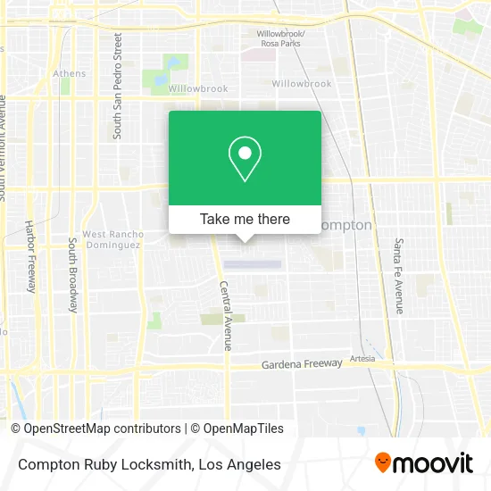 Mapa de Compton Ruby Locksmith