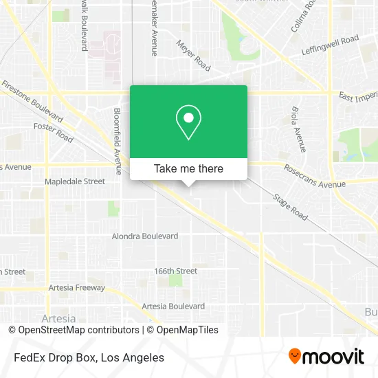Mapa de FedEx Drop Box