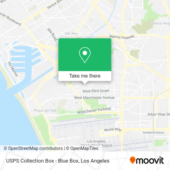 Mapa de USPS Collection Box - Blue Box
