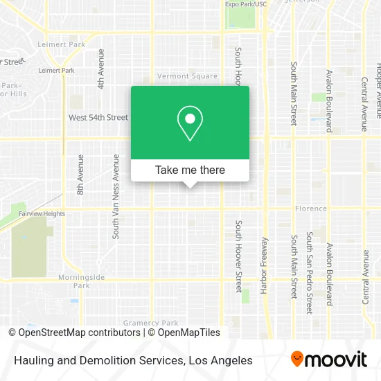 Hauling and Demolition Services map