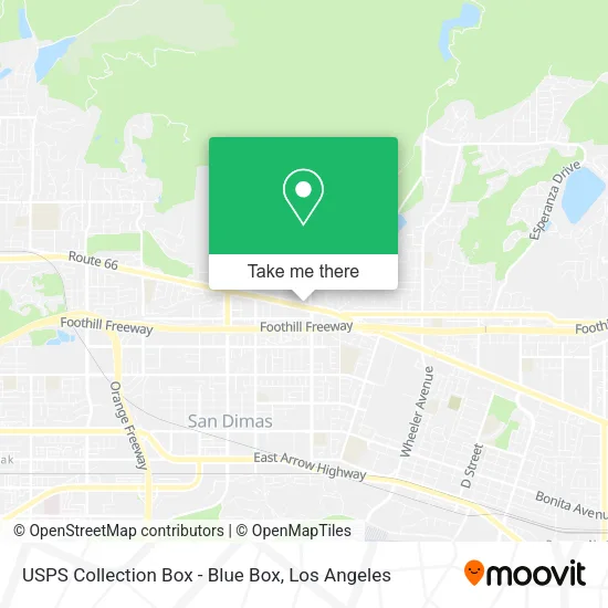 Mapa de USPS Collection Box - Blue Box