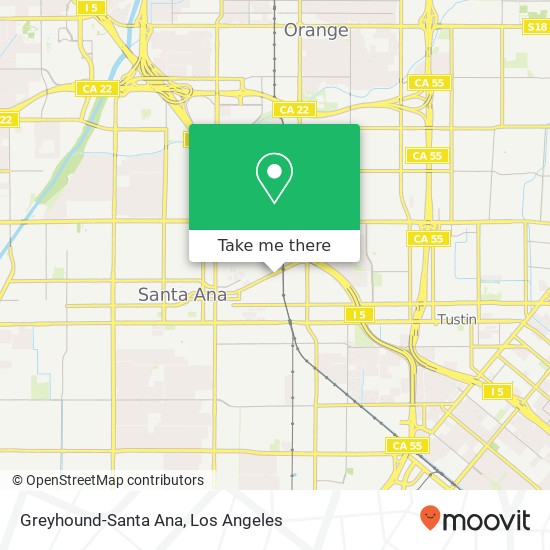 Greyhound-Santa Ana map