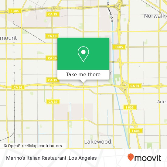 Marino's Italian Restaurant map