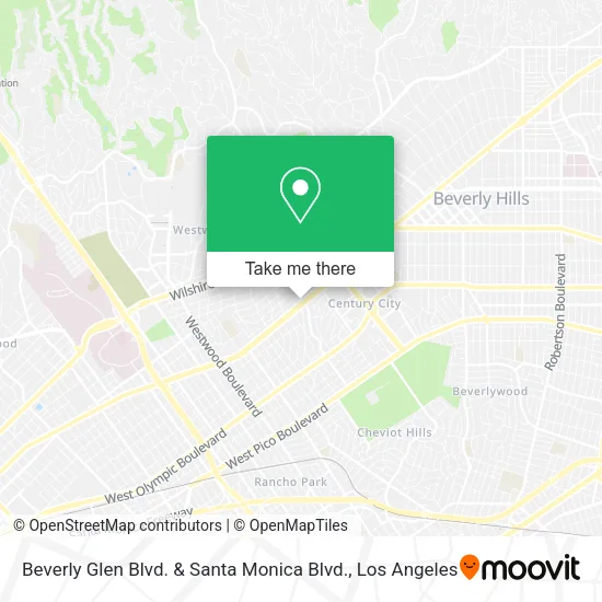 Beverly Glen Blvd. & Santa Monica Blvd. map