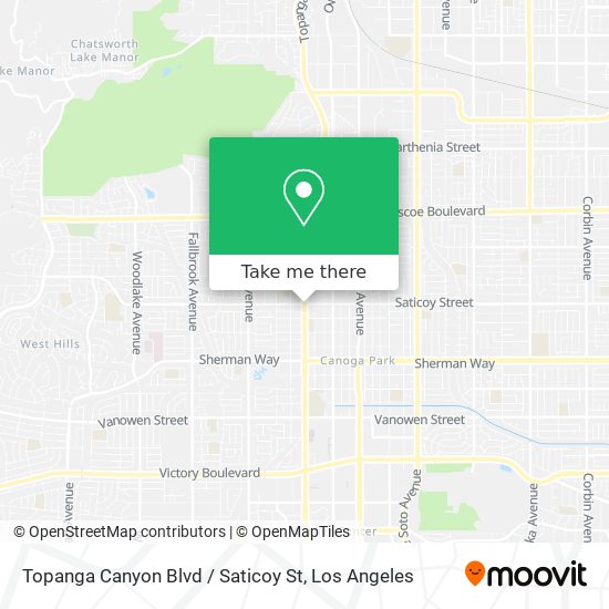 Topanga Canyon Blvd / Saticoy St map