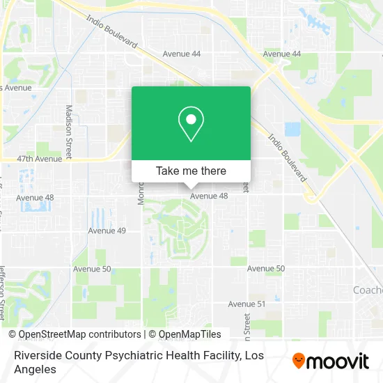 Riverside County Psychiatric Health Facility map