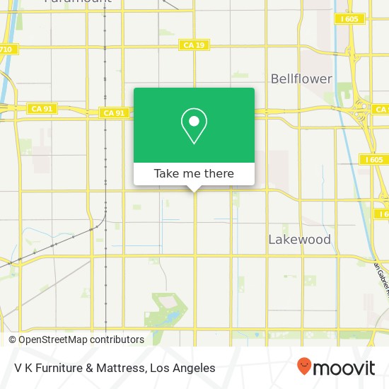 V K Furniture & Mattress map