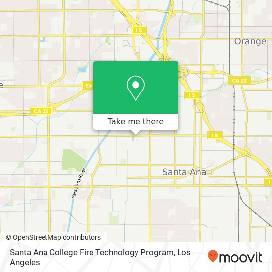 Mapa de Santa Ana College Fire Technology Program