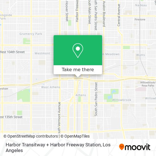 Harbor Transitway + Harbor Freeway Station map