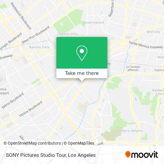 SONY Pictures Studio Tour map