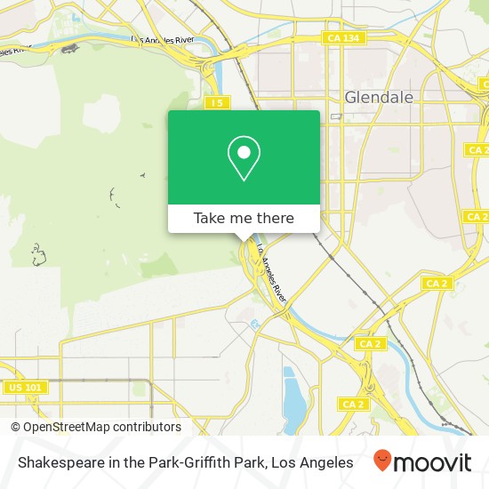 Shakespeare in the Park-Griffith Park map