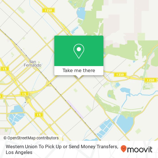 Mapa de Western Union To Pick Up or Send Money Transfers