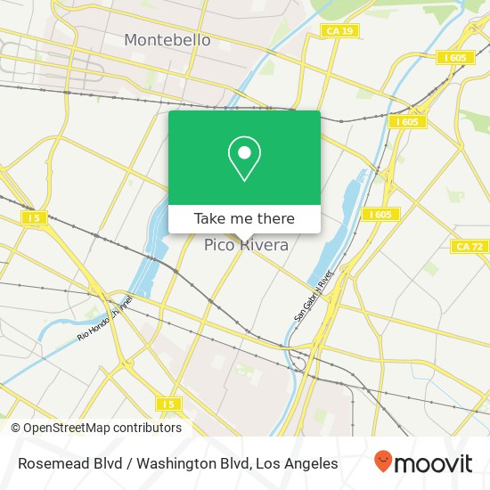 Mapa de Rosemead Blvd / Washington Blvd