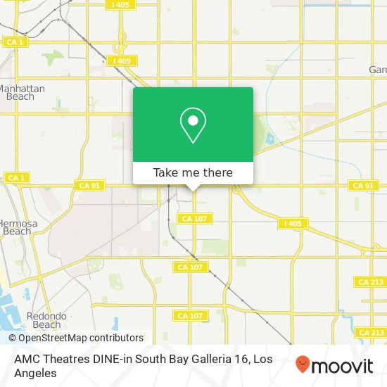 Mapa de AMC Theatres DINE-in South Bay Galleria 16