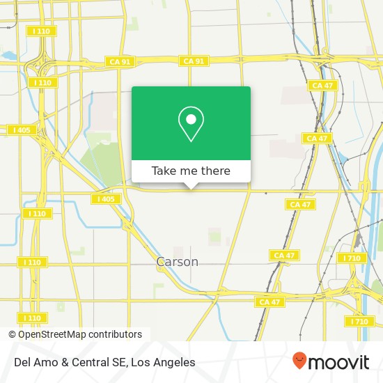 Del Amo & Central SE map