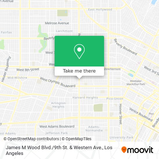 Mapa de James M Wood Blvd. / 9th St. & Western Ave.