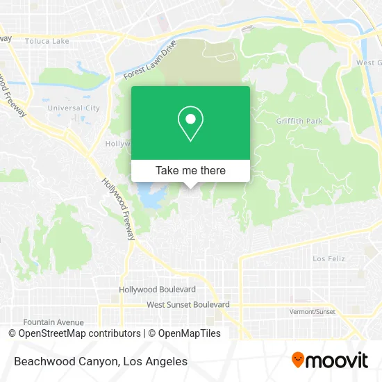 Beachwood Canyon map