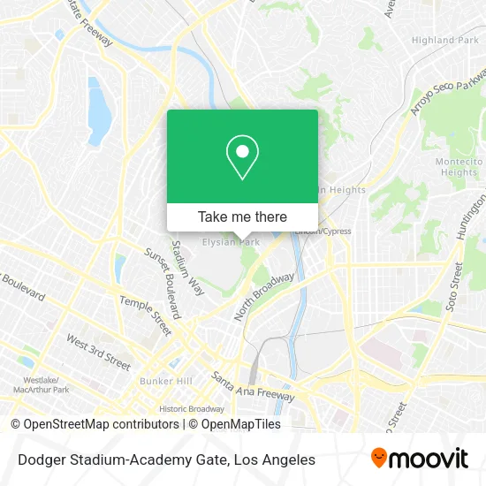 Mapa de Dodger Stadium-Academy Gate