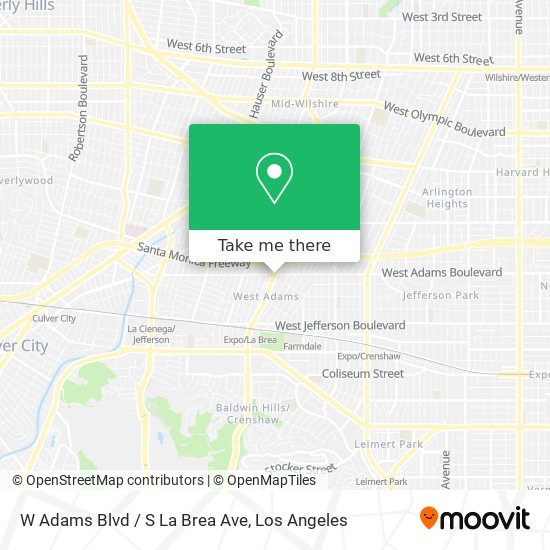 Mapa de W Adams Blvd / S La Brea Ave