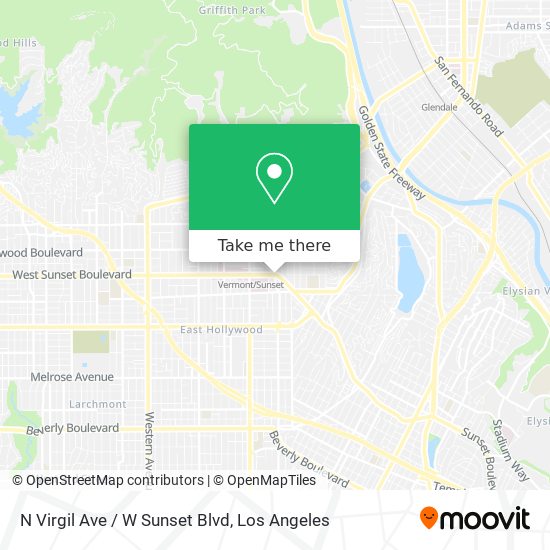 Mapa de N Virgil Ave / W Sunset Blvd