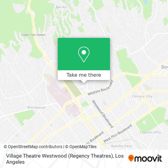 Mapa de Village Theatre Westwood (Regency Theatres)