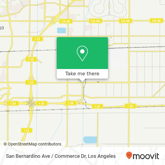 Mapa de San Bernardino Ave / Commerce Dr