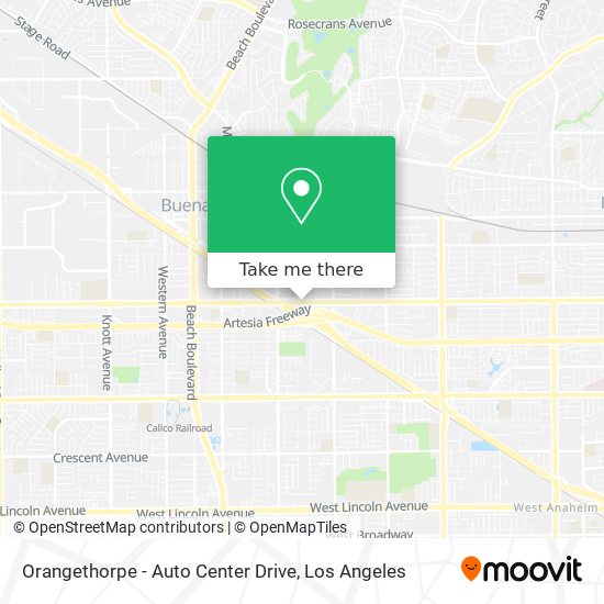 Orangethorpe - Auto Center Drive map