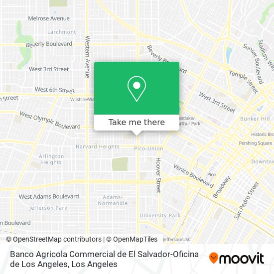 Mapa de Banco Agricola Commercial de El Salvador-Oficina de Los Angeles