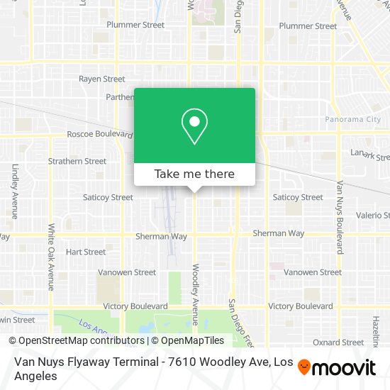 How to get to Van Nuys Flyaway Terminal 7610 Woodley Ave in Van Nuys