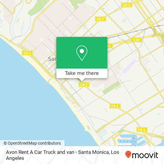 Avon Rent A Car Truck and van - Santa Monica map