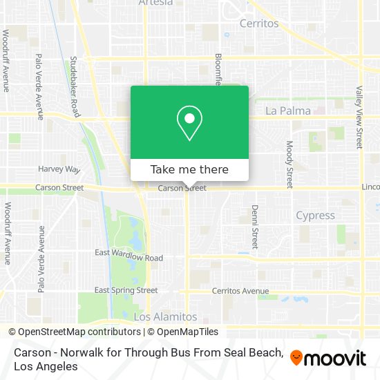 Carson - Norwalk for Through Bus From Seal Beach map