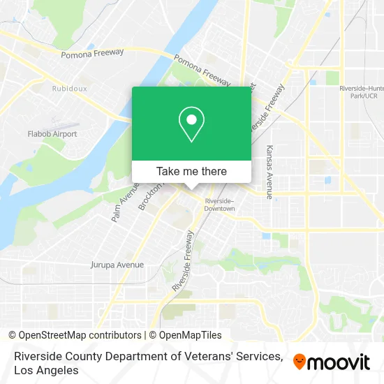Riverside County Department of Veterans' Services map