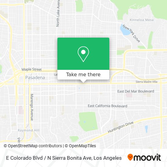 Mapa de E Colorado Blvd / N Sierra Bonita Ave