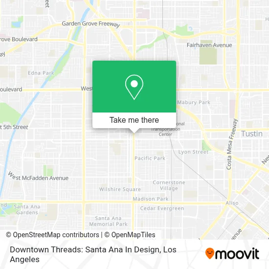 Downtown Threads: Santa Ana In Design map