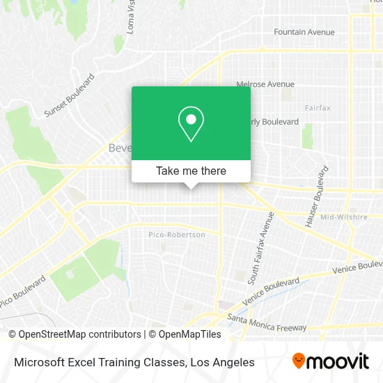 Microsoft Excel Training Classes map