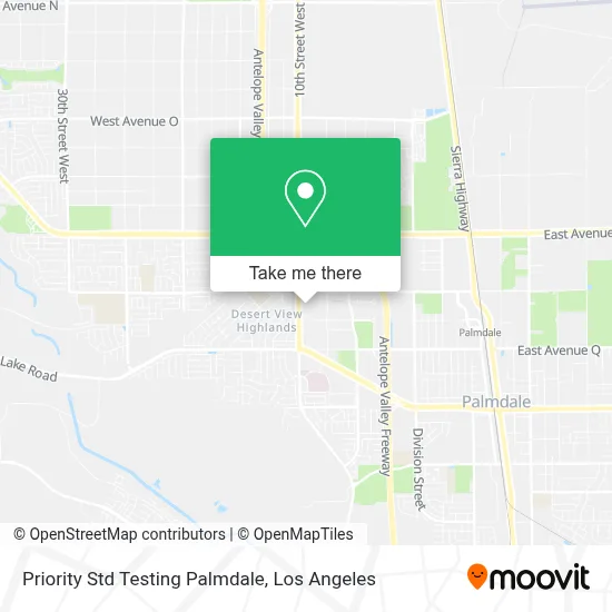 Priority Std Testing Palmdale map