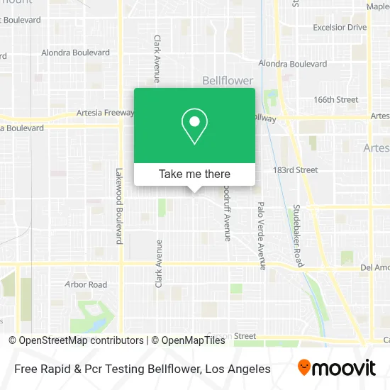 Free Rapid & Pcr Testing Bellflower map