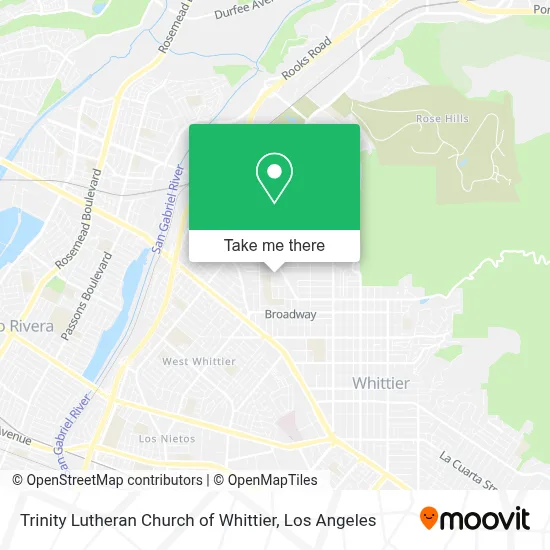Trinity Lutheran Church of Whittier map