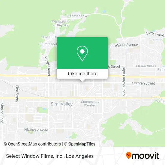 Select Window Films, Inc. map