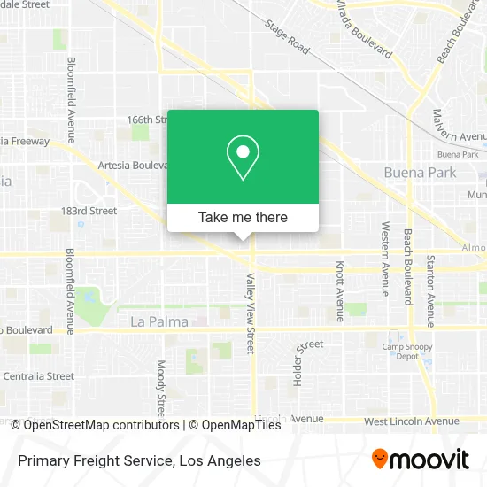 Primary Freight Service map