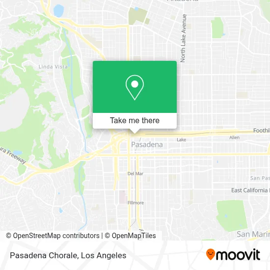 Pasadena Chorale map