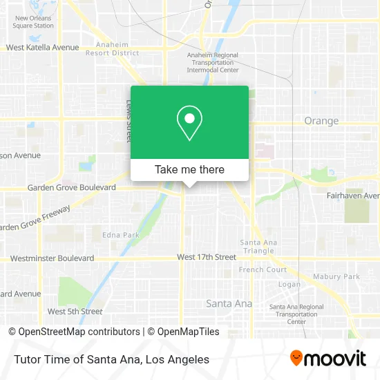 Tutor Time of Santa Ana map