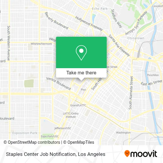 Staples Center Job Notification map