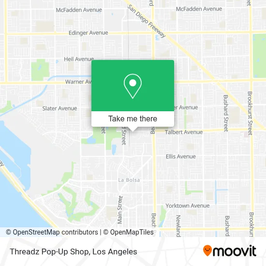 Threadz Pop-Up Shop map