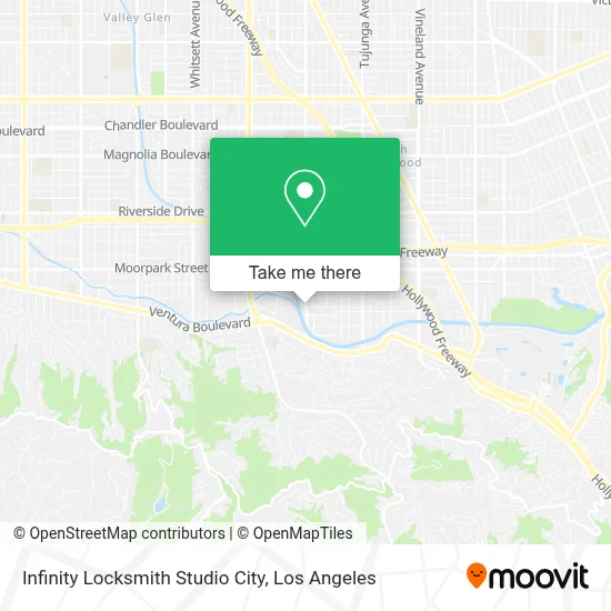 Infinity Locksmith Studio City map