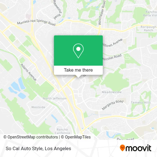 So Cal Auto Style map
