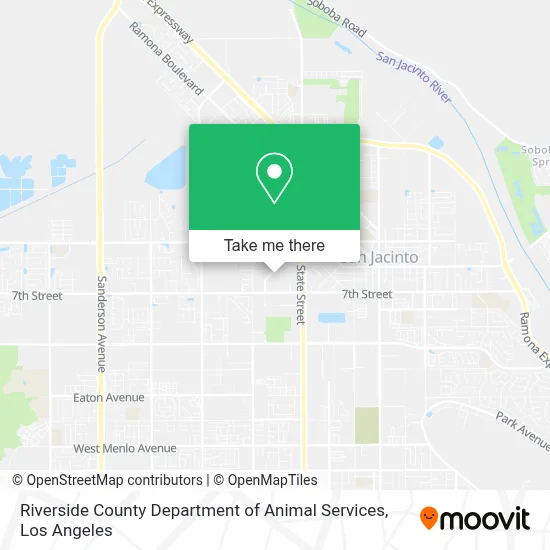 Riverside County Department of Animal Services map