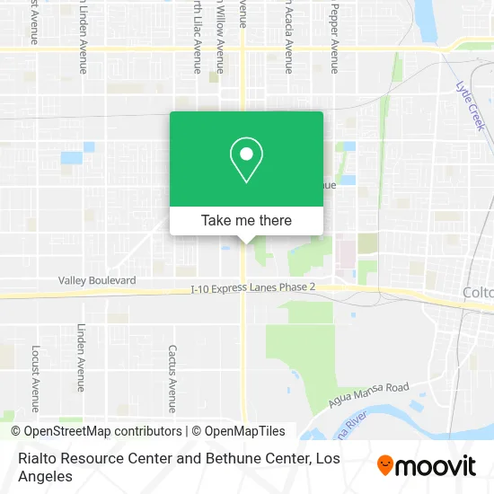 Rialto Resource Center and Bethune Center map